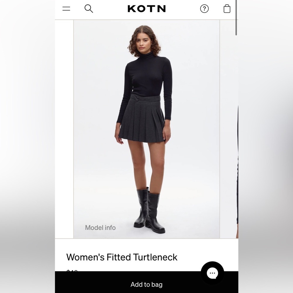 KOTN women’s fitted turtleneck in black